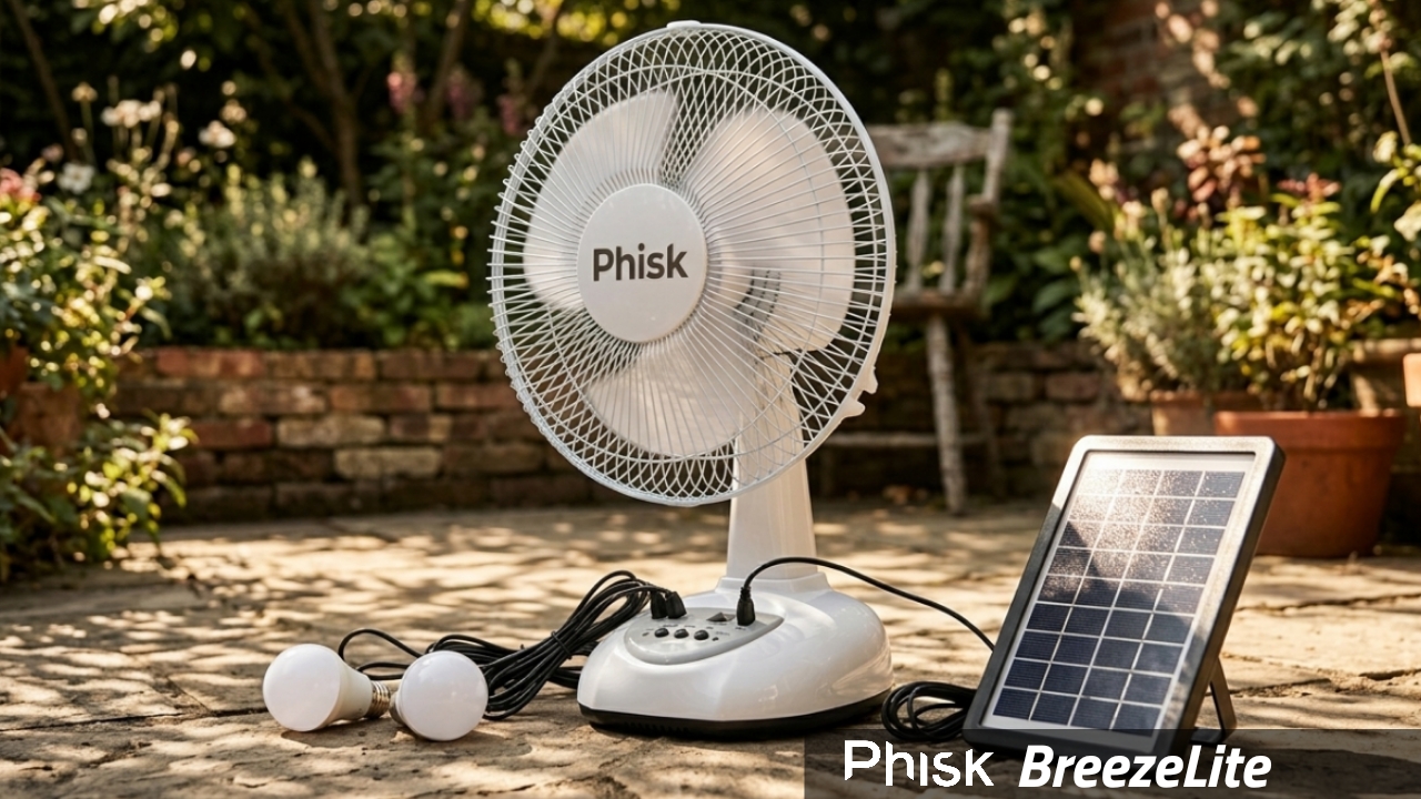 Meet the New Phisk BreezeLite Solar Fan